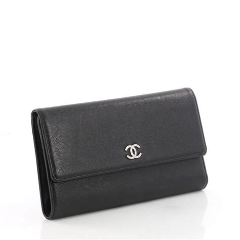 chanel classic caviar trifold wallet price|Long Wallets .